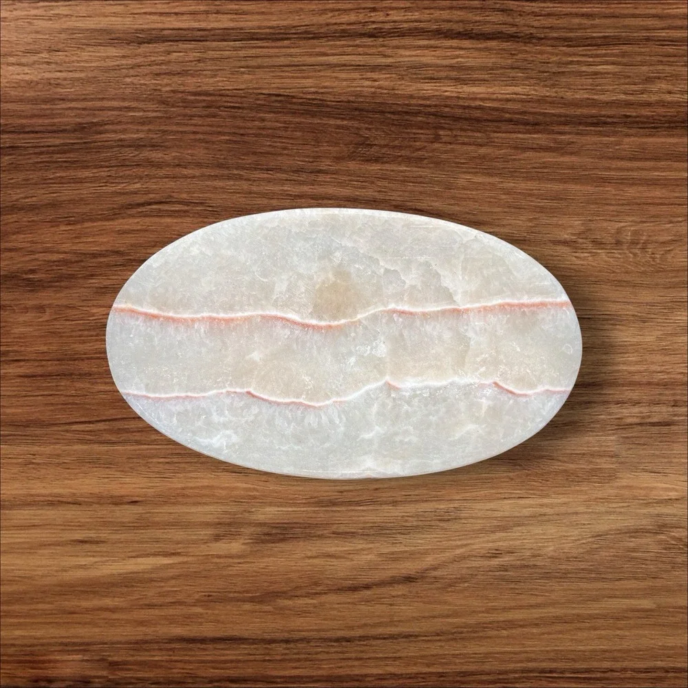 Egyptian Alabaster/marble Onyx Stone Vase‎ Lid And Serving Tray  VTG Collectible